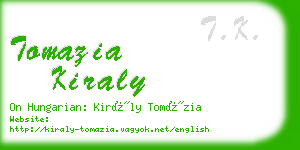 tomazia kiraly business card